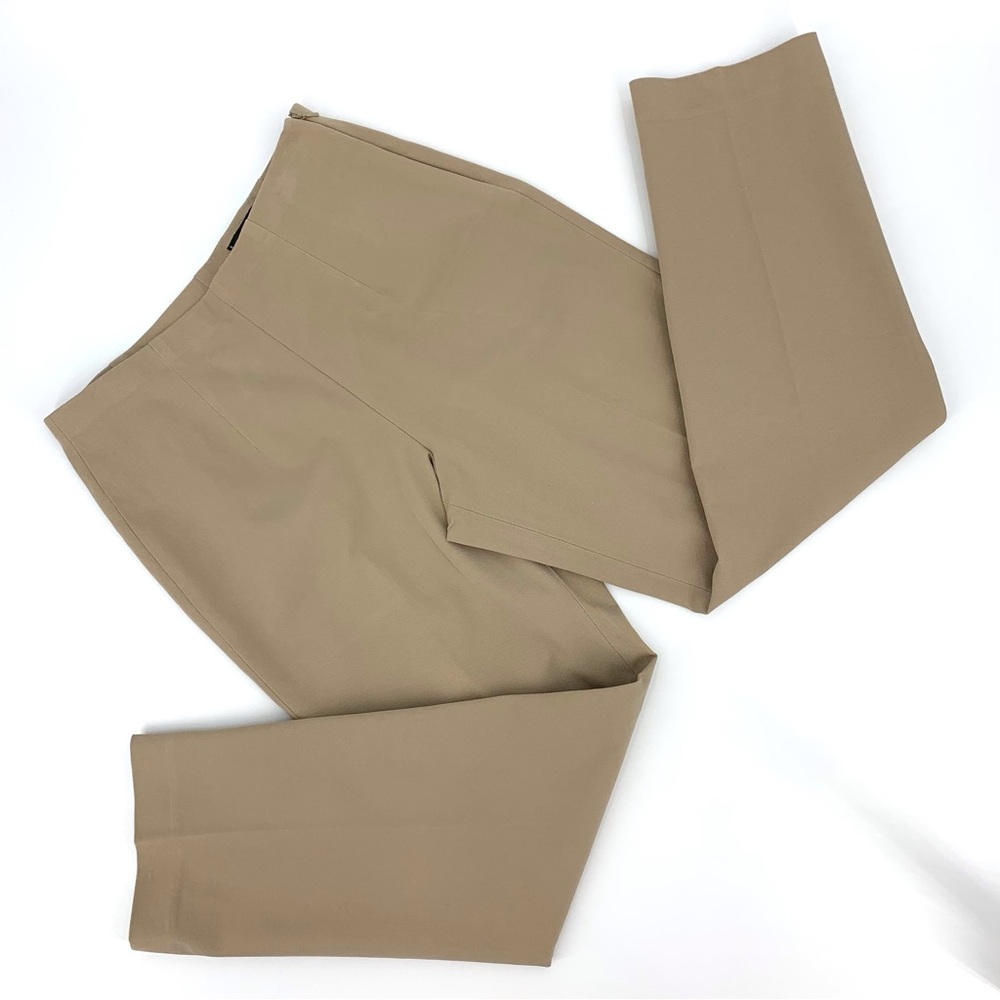 Eddie Bauer Tan Slim Fit Petite Side Zip Ankle Pants, 8 Petite